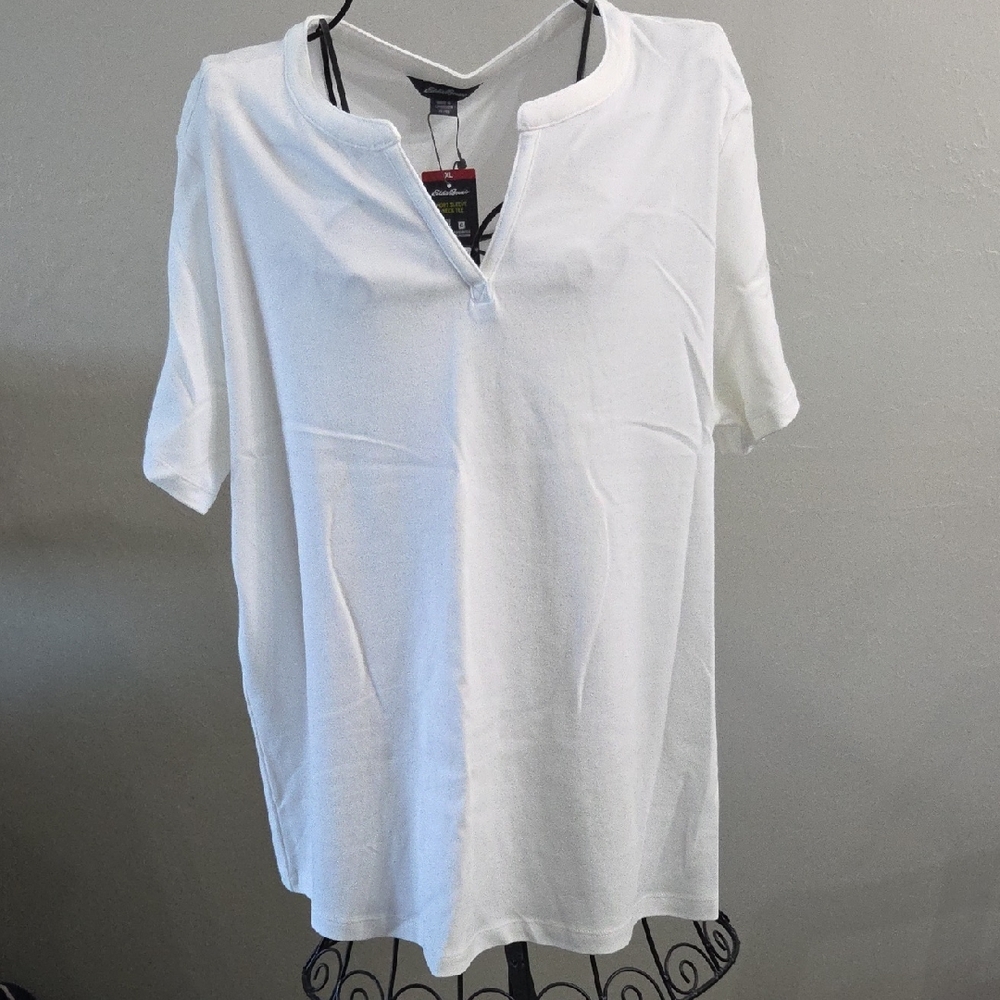 Eddie Bauer White V-Neck Tee